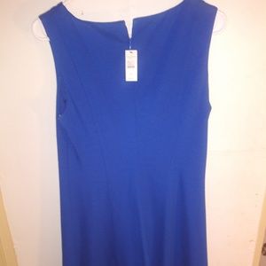 Talbots blue sleevless career dress.New